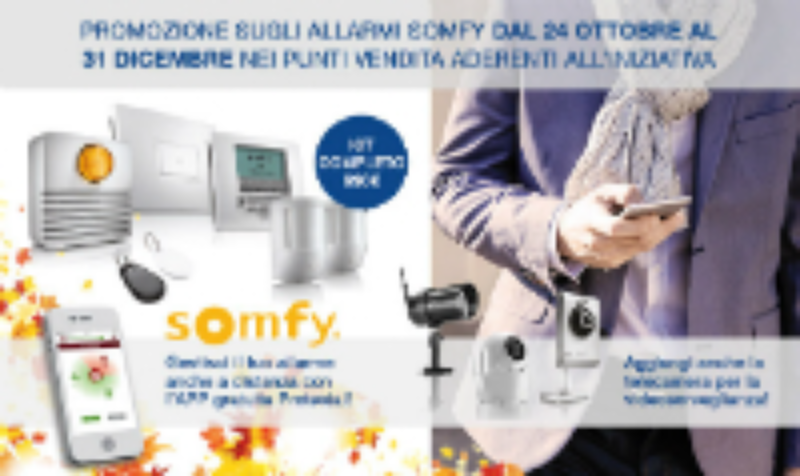 Promozione allarmi Somfy dal 24 ottobre al 31 dicembre