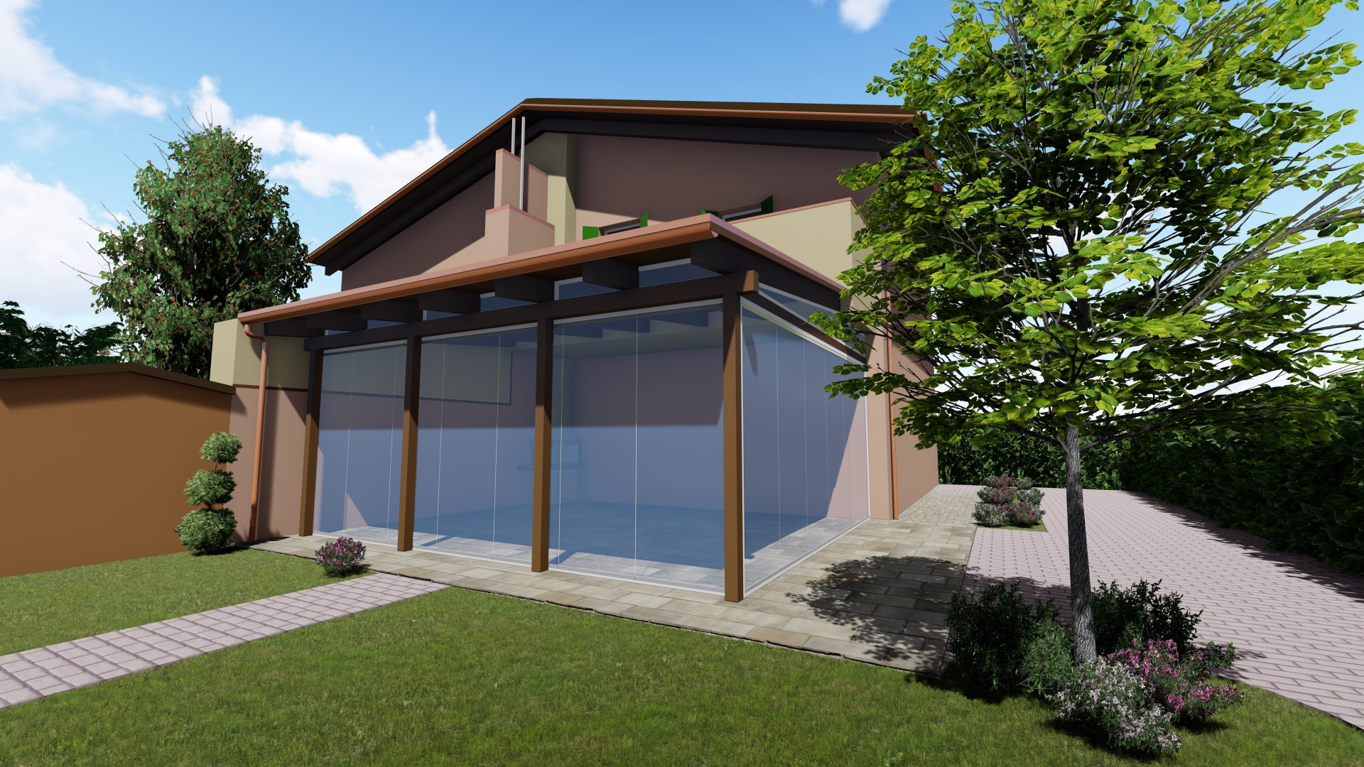 Esempio di studio e progettazione pergola in legno